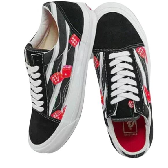 Vans Other - Vans VN0A4P3XB52 S10 Vault OG Old Skool LX Snake Eyes Black Red Dice White Skate